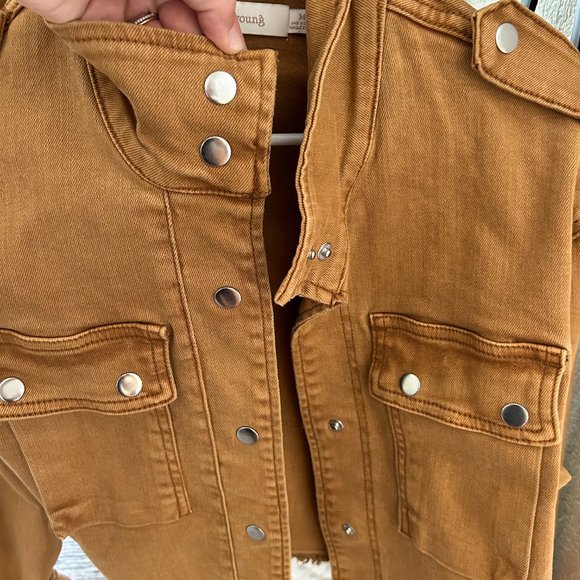 Bishop and Young Brown Denim Cropped Jacket - Picture 5 of 5